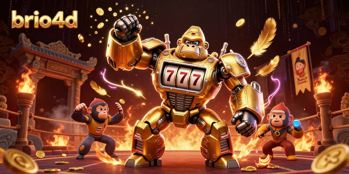 Play slots and win with brio4d's bold 3D transformer-style animation featuring dynamic elements.