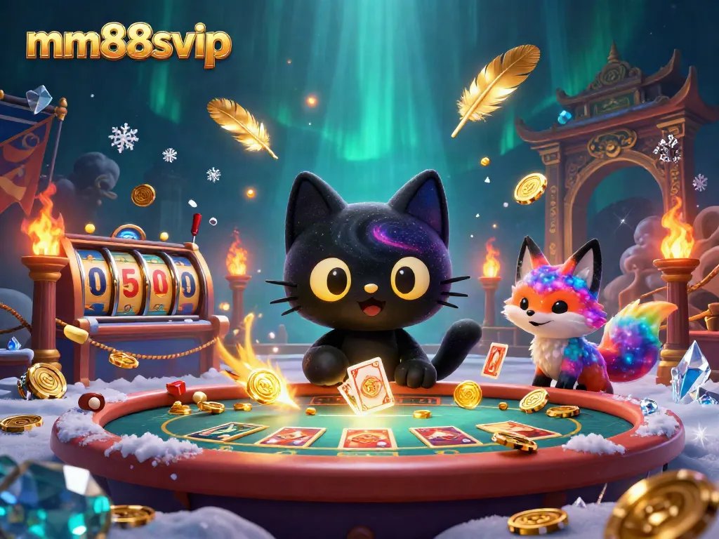 Engaging cosmic casino scene featuring mm88svip with captivating characters and vibrant game elements.