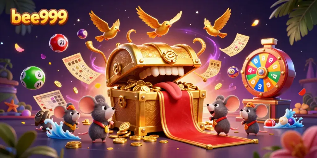 Engage with the thrilling world of bee999 through dynamic lottery elements and delightful illustrations.