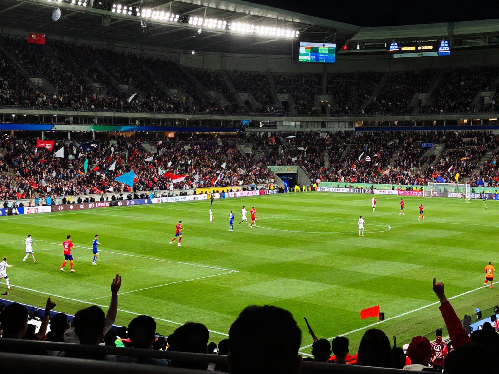 Exciting football match showcasing the TOP10 สโมสร in action with fans celebrating.