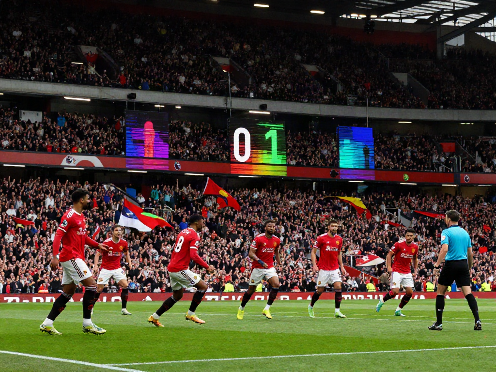 แมนยู vs ลิเวอร์พูล 10 นัดล่าสุด intense football match in stadium with cheering fans