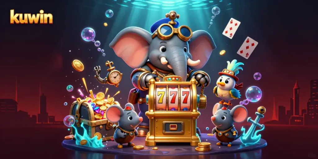 Win big with kuwin's colorful slot machines in a vibrant steampunk world.