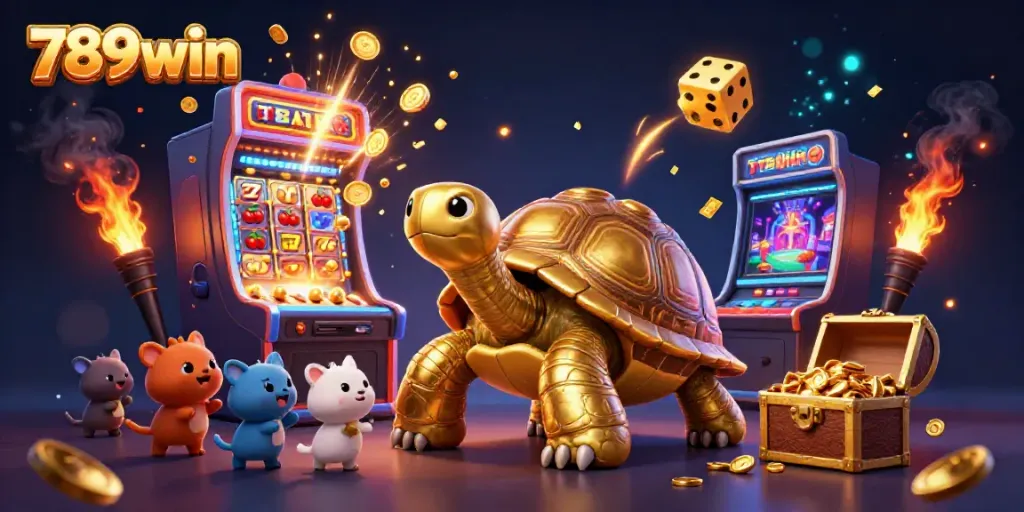 Join the fun at 789win with exciting slot games and a golden tortoise pinball machine!