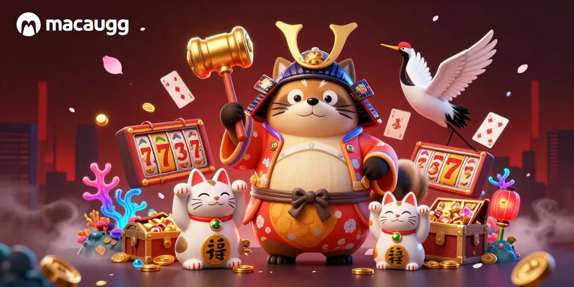 Engage with macaugg's vibrant world of online slots, featuring cheerful characters and gold-filled treasures.